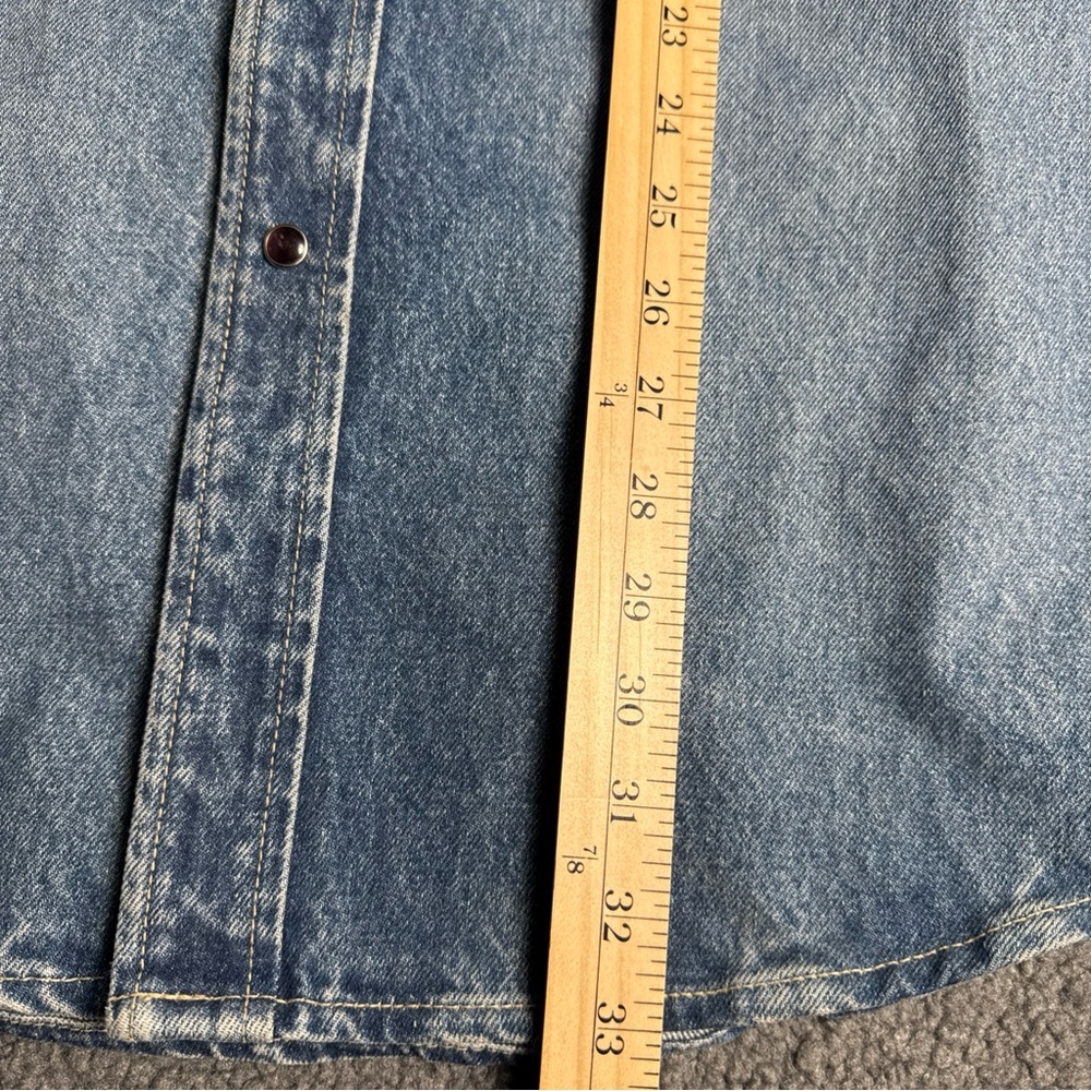 VTG Sean John Jacket Men Blue Denim Pearl Snap Button Pockets Cowboy. - Picture 12 of 14